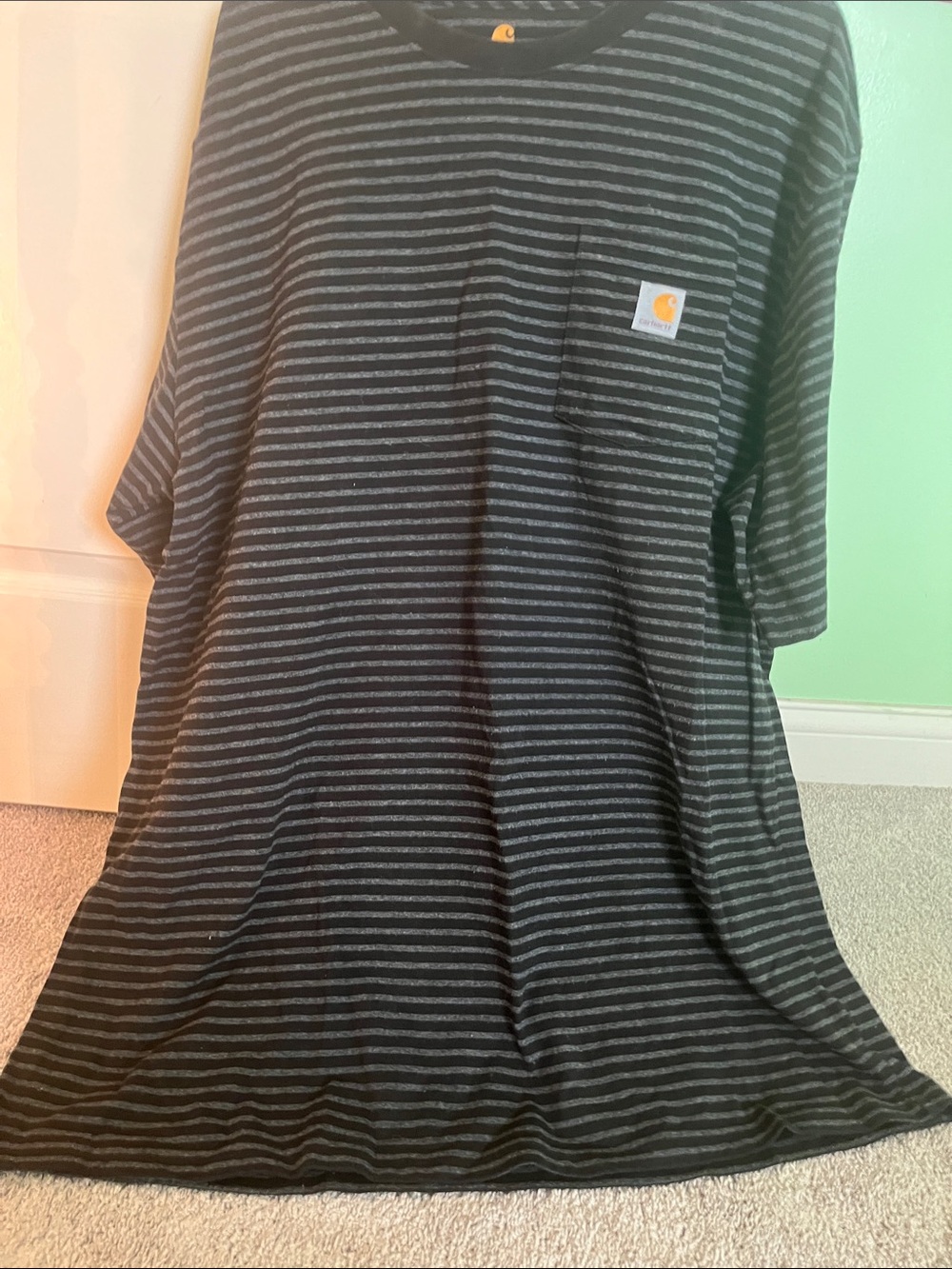 Carhartt Black & Gray Striped Pocket Tee